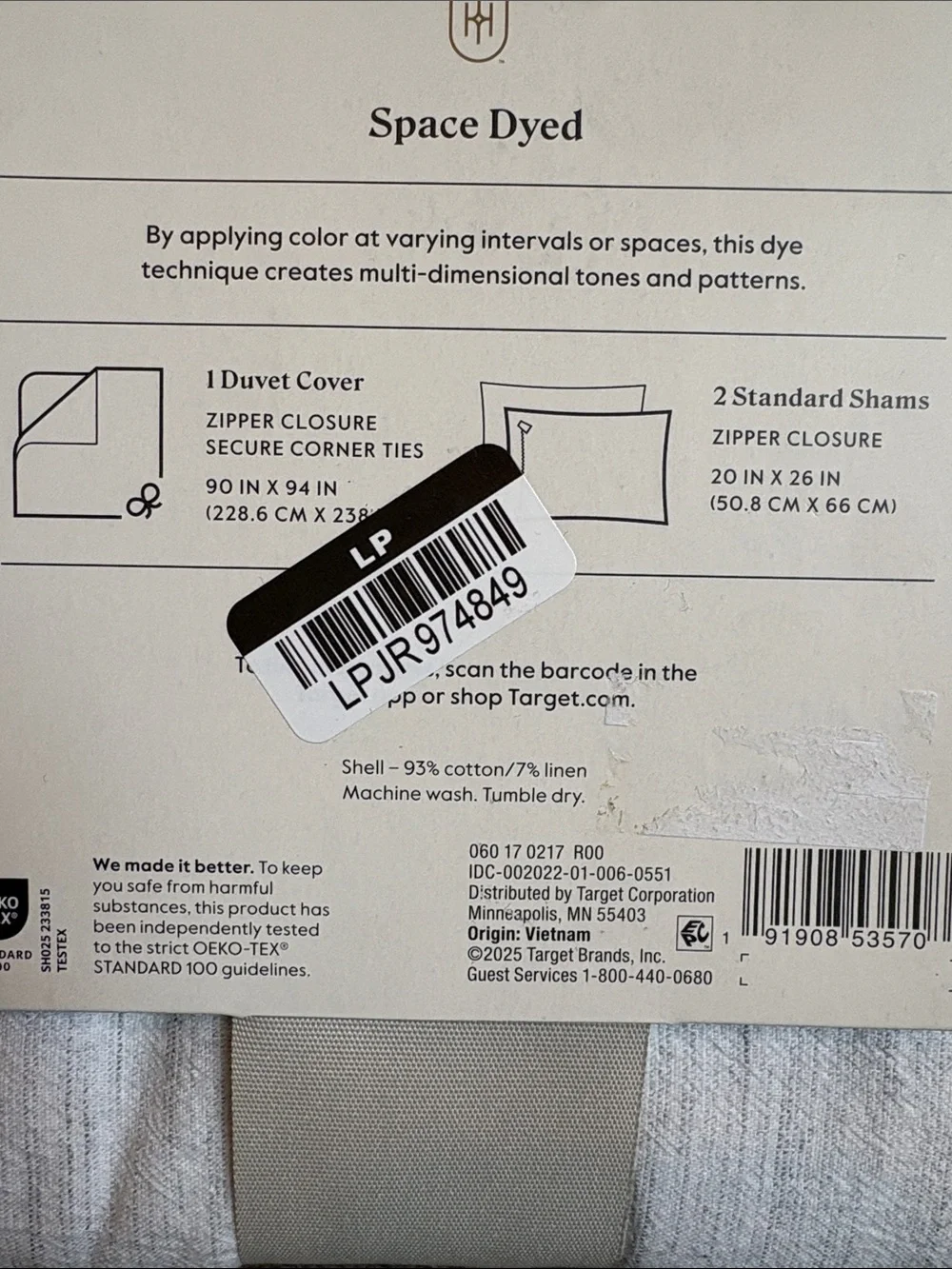Threshold Cotton-Linen Duvet Cover Set Full/Queen Light Cream NEW